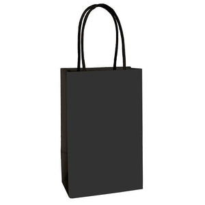 Games & Favors - Favor Boxes, Treat & Loot Bags Jet Black Paper Kraft Bags FSC 8pk