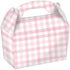 Pastel Pink Gingham Paper Treat Box FSC 4pk