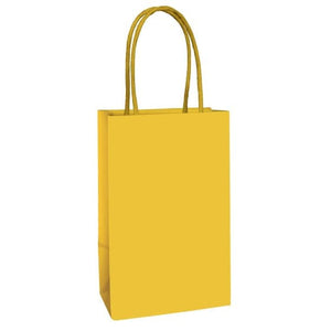 Games & Favors - Favor Boxes, Treat & Loot Bags Sunshine Yellow Paper Kraft Bags FSC 8pk