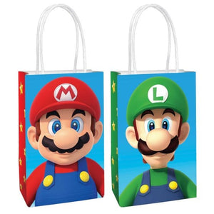 Games & Favors - Favor Boxes, Treat & Loot Bags Super Mario Brothers Paper Kraft Bags 21cm x 13cm x 8cm 8pk