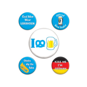 Games & Favors - Favors, Activity Kit & Stickers Oktoberfest Party Buttons 5pk