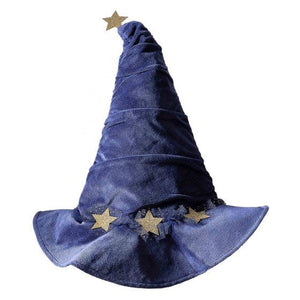 Hats & Headwear - Hats & Helmets Fancy Dress Navy Velvet Wizard Hat