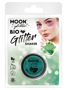 Make Up & Prosthetics - Horror Make Up Bio Glitter Shakers Turquoise Clamshell 5g Each