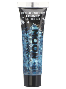 Make Up & Prosthetics - Horror Make Up Blue Holographic Chunky Glitter Gel 12ml Each