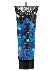 Make Up & Prosthetics - Horror Make Up Blue Neon UV Chunky Glitter Gel 12ml Each