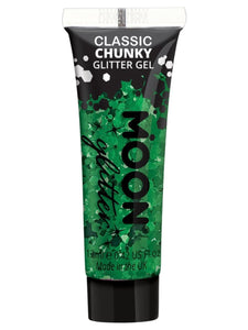 Make Up & Prosthetics - Horror Make Up Classic Chunky Glitter Gel Green 12ml Each