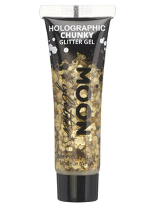 Make Up & Prosthetics - Horror Make Up Gold Holographic Chunky Glitter Gel 12ml Each