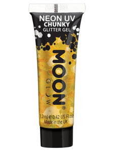 Make Up & Prosthetics - Horror Make Up Golden Yellow Neon UV Chunky Glitter Gel 12ml Each