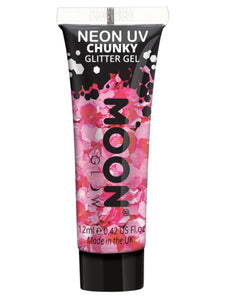 Make Up & Prosthetics - Horror Make Up Hot Pink Neon UV Chunky Glitter Gel 12ml Each