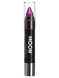 Make Up & Prosthetics - Horror Make Up Neon UV Glitter Body Crayons Purple 3.5g Each