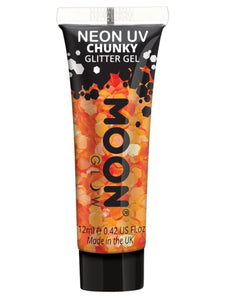 Make Up & Prosthetics - Horror Make Up Orange Neon UV Chunky Glitter Gel 12ml Each