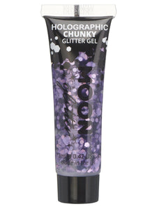 Make Up & Prosthetics - Horror Make Up Purple Holographic Chunky Glitter Gel 12ml Each