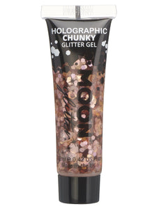 Make Up & Prosthetics - Horror Make Up Rose Gold Holographic Chunky Glitter Gel 12ml Each