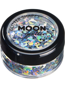 Make Up & Prosthetics - Horror Make Up Silver Holographic Glitter Shapes 3g Each