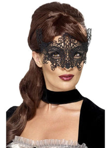 Mask - Masquerade Mask Embroidered Lace Filigree Swirl Eyemask