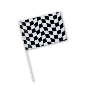 Props - Team Props & Flags Black & White Check Flag Plastic 15cm x 24cm Each