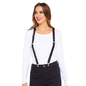 Suspenders, Ties & Belts - Suspenders Black Sequin Braces