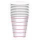 Tableware - Cups Bright Pink Stripes Paper Cups FSC 266ml 8pk