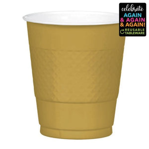 Tableware - Cups Gold Premium Plastic Cups 355ml 20pk