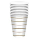 Tableware - Cups Gold Stripes Paper Cups FSC 266ml 8pk