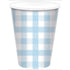 Pastel Blue Gingham HC Paper Cup FSC 266ml 8pk