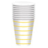 Sunshine Yellow HC Stripe Paper Cups FSC 266ml 8pk