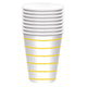 Tableware - Cups Sunshine Yellow Stripes Paper Cups FSC 266ml 8pk