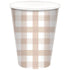 White Sand Gingham Paper Cup FSC HC 266ml 8pk