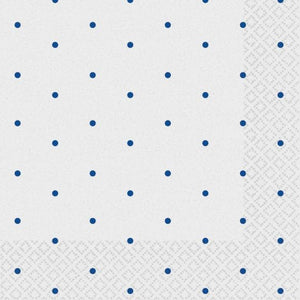 Tableware - Napkins Bright Royal Blue Dots Beverage Napkins 2-Ply FSC 16pk