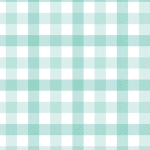 Tableware - Napkins Pastel Mint Gingham Lunch Napkin FSC 16pk