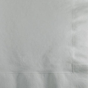 Tableware - Napkins Silver Beverage Napkins 25cm x 25cm 50pk