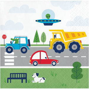 Tableware - Napkins Transportation Time Beverage Napkins 12.7cm x 12.7cm 16pk