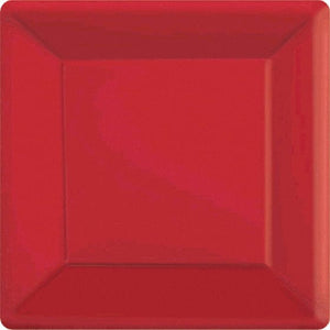 Tableware - Plates Apple Red Square Paper Snack Plates 17cm 20pk