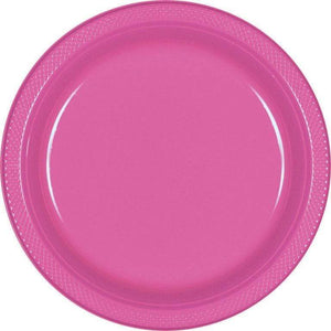 Tableware - Plates Bright Pink Round Plastic Plates 26cm 20pk