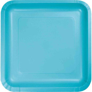 Tableware - Plates Caribbean Blue Square Lunch Paper Plates 18cm 18pk