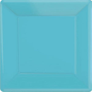 Tableware - Plates Caribbean Blue Square Paper Snack Plates 17cm 20pk