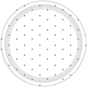 Tableware - Plates Gold Dots Round NPC Dessert Paper Plates FSC 17cm 8pk