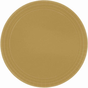 Tableware - Plates Gold Round Paper Plates 23cm 20pk