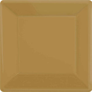 Tableware - Plates Gold Square NPC Paper Dinner Plates FSC 23cm 20pk