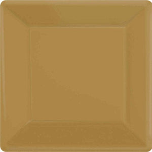 Tableware - Plates Gold Square Paper Snack Plates 17cm 20pk