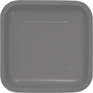 Tableware - Plates Gray Square Lunch Paper Plates 18cm 18pk