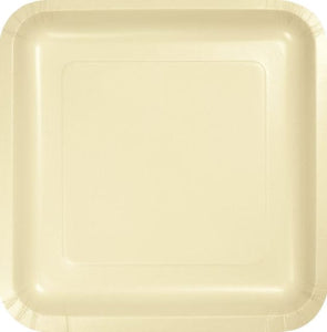 Tableware - Plates Ivory Square Lunch Paper Plates 18cm 18pk