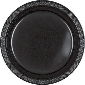 Tableware - Plates Jet Black Round Plastic Plates 26cm 20pk