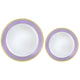 Tableware - Plates Lavender Bordered Hot Stamped Premium Plastic Plates 20pk