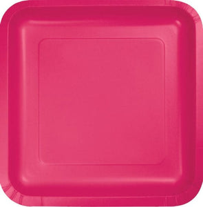 Tableware - Plates Magenta Square Dinner Paper Plates 23cm 18pk