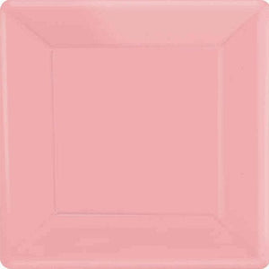 Tableware - Plates New Pink Square Paper Snack Plates 17cm 20pk