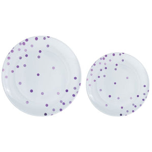 Tableware - Plates New Purple Dots Hot Stamped Premium Plastic Plates 20pk