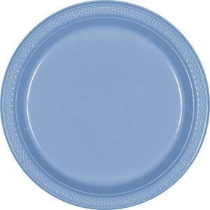 Tableware - Plates Pastel Blue Round Plastic Plates 26cm 20pk