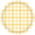Pastel Yellow Gingham NPC Paper Plate FSC 17cm 8pk