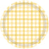 Pastel Yellow Gingham NPC Paper Plate FSC 23cm 8pk